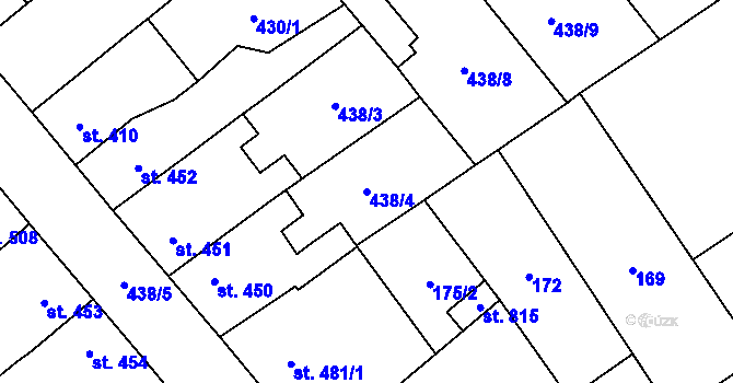 Parcela st. 438/4 v KÚ Sezemice nad Loučnou, Katastrální mapa