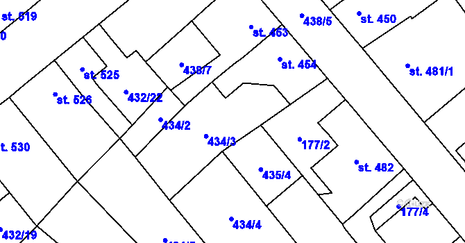 Parcela st. 438/6 v KÚ Sezemice nad Loučnou, Katastrální mapa