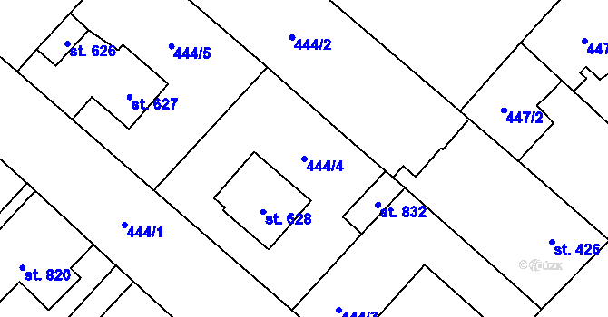 Parcela st. 444/4 v KÚ Sezemice nad Loučnou, Katastrální mapa