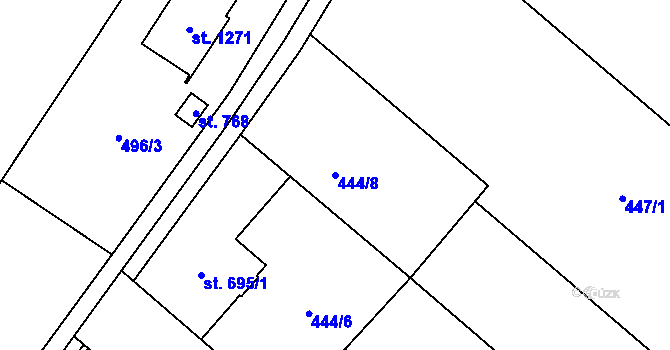 Parcela st. 444/8 v KÚ Sezemice nad Loučnou, Katastrální mapa