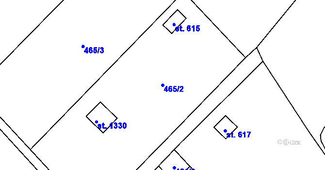 Parcela st. 465/2 v KÚ Sezemice nad Loučnou, Katastrální mapa