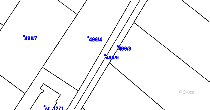 Parcela st. 496/6 v KÚ Sezemice nad Loučnou, Katastrální mapa