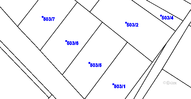Parcela st. 503/1 v KÚ Sezemice nad Loučnou, Katastrální mapa