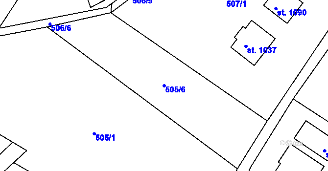 Parcela st. 505/6 v KÚ Sezemice nad Loučnou, Katastrální mapa