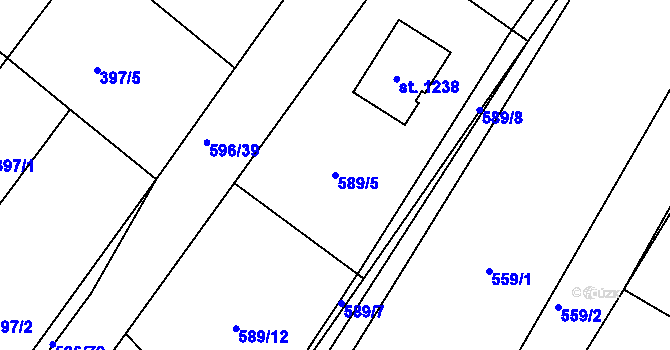 Parcela st. 589/5 v KÚ Sezemice nad Loučnou, Katastrální mapa