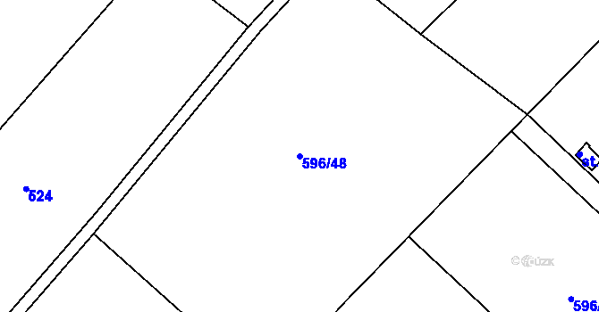 Parcela st. 596/48 v KÚ Sezemice nad Loučnou, Katastrální mapa