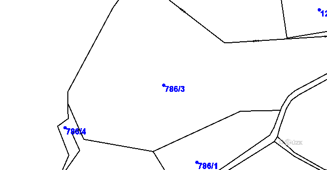 Parcela st. 786/3 v KÚ Sezemice nad Loučnou, Katastrální mapa