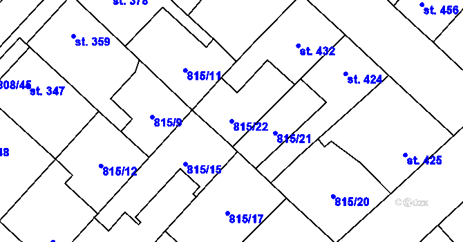 Parcela st. 815/22 v KÚ Sezemice nad Loučnou, Katastrální mapa