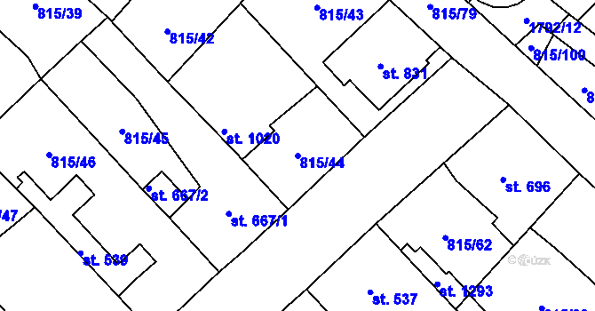 Parcela st. 815/44 v KÚ Sezemice nad Loučnou, Katastrální mapa