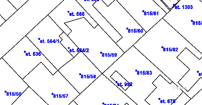 Parcela st. 815/59 v KÚ Sezemice nad Loučnou, Katastrální mapa