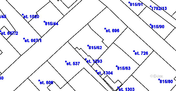 Parcela st. 815/62 v KÚ Sezemice nad Loučnou, Katastrální mapa