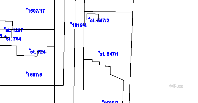 Parcela st. 547/1 v KÚ Sezemice nad Loučnou, Katastrální mapa