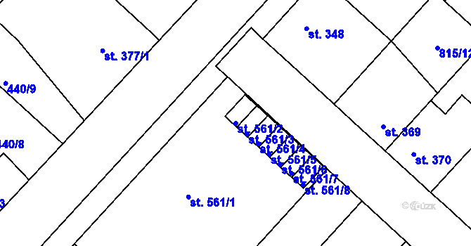 Parcela st. 561/2 v KÚ Sezemice nad Loučnou, Katastrální mapa