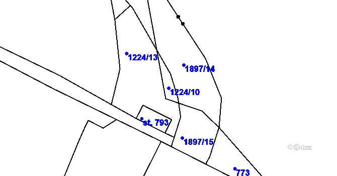 Parcela st. 1224/10 v KÚ Sezemice nad Loučnou, Katastrální mapa
