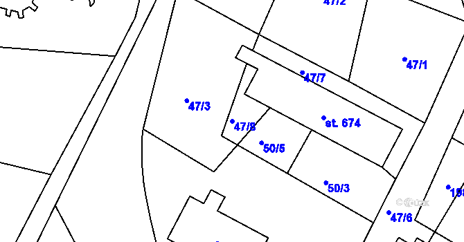 Parcela st. 47/8 v KÚ Sezemice nad Loučnou, Katastrální mapa