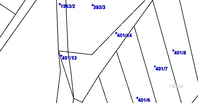 Parcela st. 401/15 v KÚ Sezemice nad Loučnou, Katastrální mapa