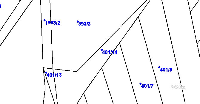 Parcela st. 401/16 v KÚ Sezemice nad Loučnou, Katastrální mapa