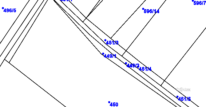 Parcela st. 449/1 v KÚ Sezemice nad Loučnou, Katastrální mapa