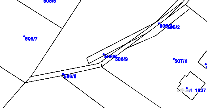 Parcela st. 508/8 v KÚ Sezemice nad Loučnou, Katastrální mapa
