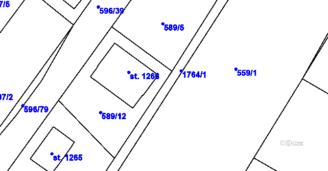 Parcela st. 589/7 v KÚ Sezemice nad Loučnou, Katastrální mapa