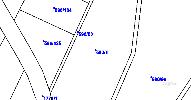 Parcela st. 593/1 v KÚ Sezemice nad Loučnou, Katastrální mapa
