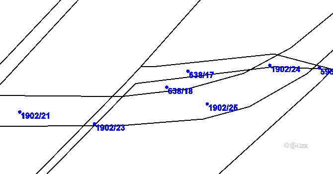 Parcela st. 638/18 v KÚ Sezemice nad Loučnou, Katastrální mapa