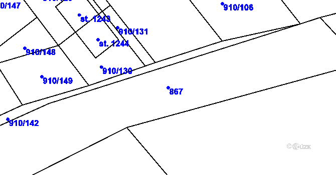 Parcela st. 867 v KÚ Sezemice nad Loučnou, Katastrální mapa
