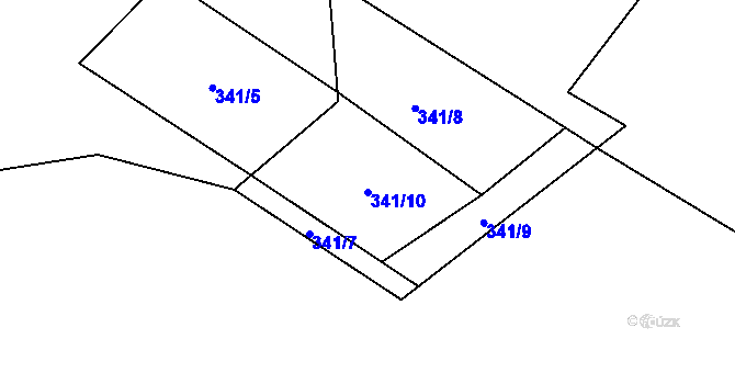Parcela st. 341/10 v KÚ Sezemice nad Loučnou, Katastrální mapa