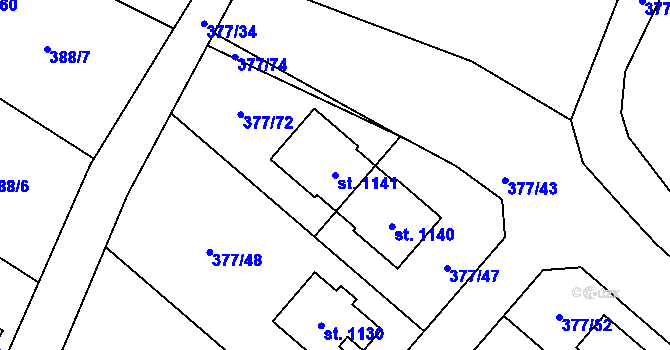 Parcela st. 1141 v KÚ Sezemice nad Loučnou, Katastrální mapa