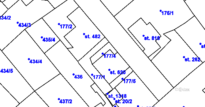 Parcela st. 177/4 v KÚ Sezemice nad Loučnou, Katastrální mapa
