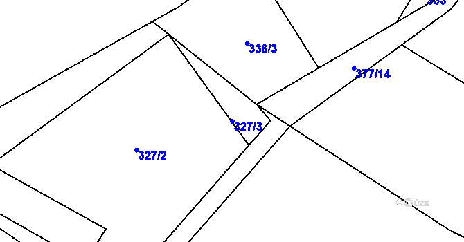 Parcela st. 327/3 v KÚ Sezemice nad Loučnou, Katastrální mapa
