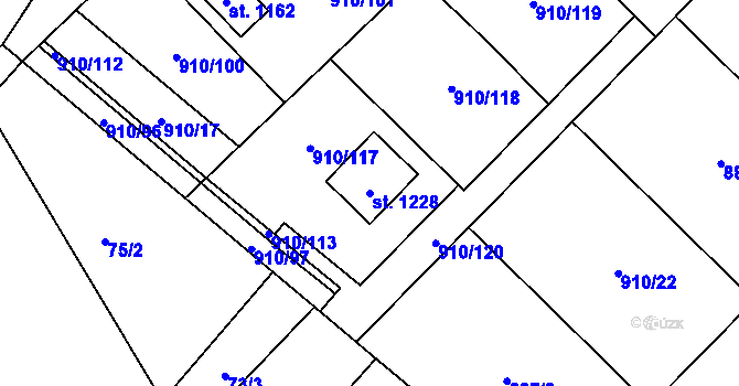 Parcela st. 1228 v KÚ Sezemice nad Loučnou, Katastrální mapa