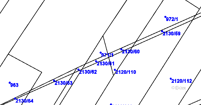 Parcela st. 971/1 v KÚ Sezemice nad Loučnou, Katastrální mapa