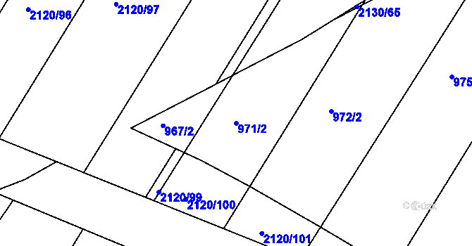 Parcela st. 971/2 v KÚ Sezemice nad Loučnou, Katastrální mapa