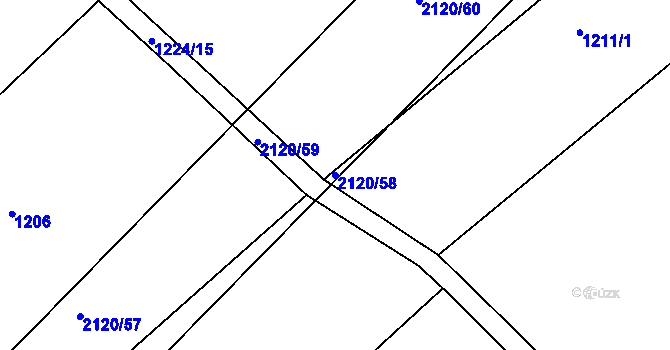 Parcela st. 2120/58 v KÚ Sezemice nad Loučnou, Katastrální mapa