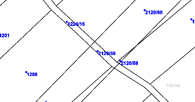 Parcela st. 2120/59 v KÚ Sezemice nad Loučnou, Katastrální mapa