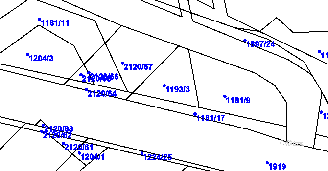Parcela st. 1193/3 v KÚ Sezemice nad Loučnou, Katastrální mapa