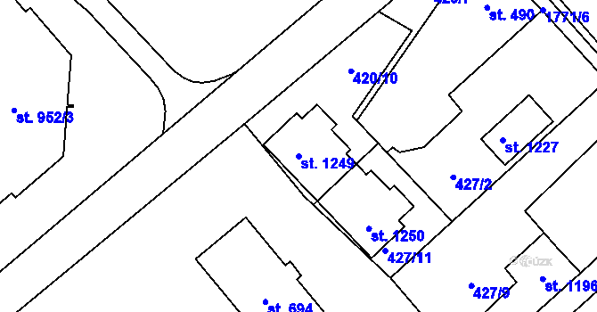 Parcela st. 1249 v KÚ Sezemice nad Loučnou, Katastrální mapa