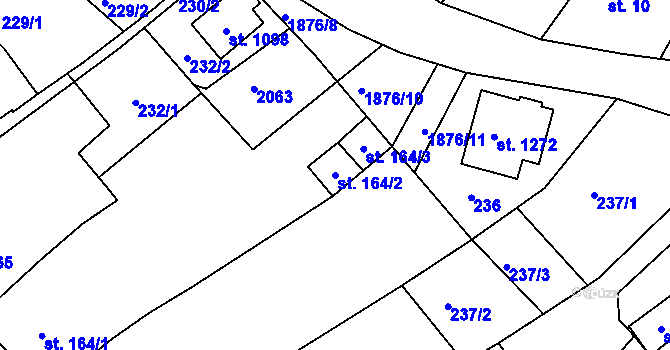 Parcela st. 164/2 v KÚ Sezemice nad Loučnou, Katastrální mapa