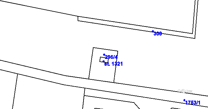 Parcela st. 296/4 v KÚ Sezemice nad Loučnou, Katastrální mapa