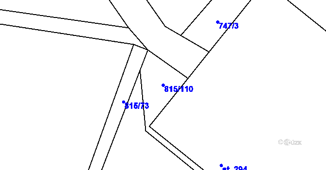 Parcela st. 815/110 v KÚ Sezemice nad Loučnou, Katastrální mapa