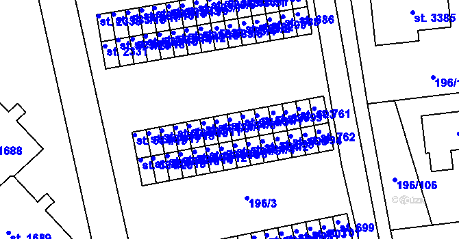 Parcela st. 584/5 v KÚ Sezimovo Ústí, Katastrální mapa