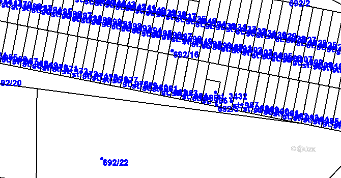 Parcela st. 983 v KÚ Sezimovo Ústí, Katastrální mapa