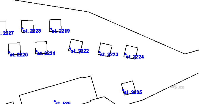 Parcela st. 2223 v KÚ Sezimovo Ústí, Katastrální mapa