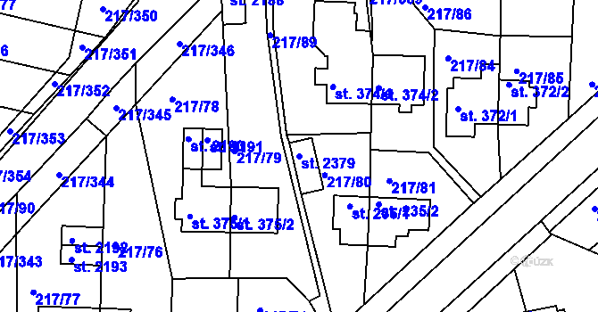 Parcela st. 2379 v KÚ Sezimovo Ústí, Katastrální mapa