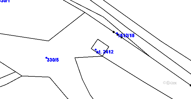 Parcela st. 2412 v KÚ Sezimovo Ústí, Katastrální mapa