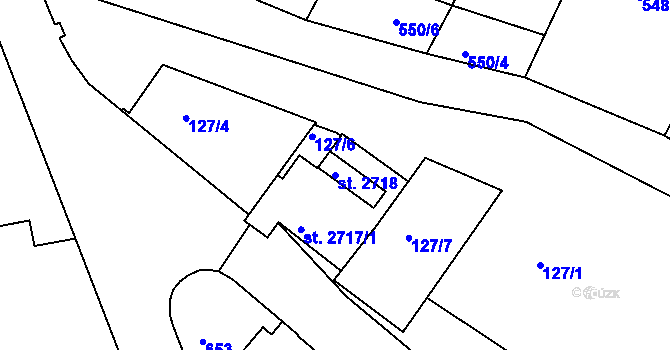 Parcela st. 2718 v KÚ Sezimovo Ústí, Katastrální mapa