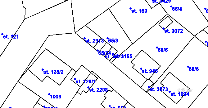 Parcela st. 2723 v KÚ Sezimovo Ústí, Katastrální mapa