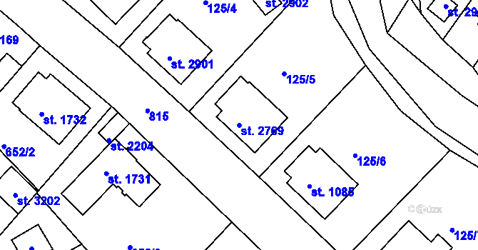 Parcela st. 2769 v KÚ Sezimovo Ústí, Katastrální mapa
