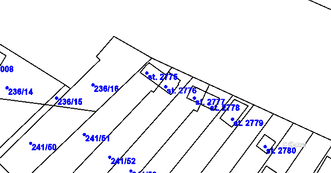 Parcela st. 2776 v KÚ Sezimovo Ústí, Katastrální mapa